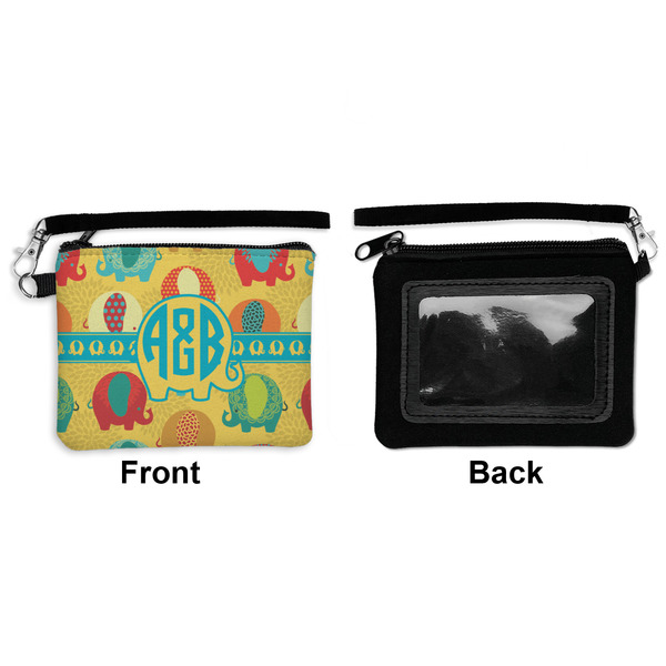 Cute Elephants Wristlet ID Cases - Front & Back