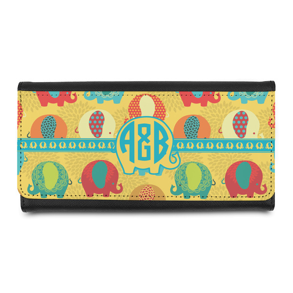 Custom Cute Elephants Leatherette Ladies Wallet (Personalized)