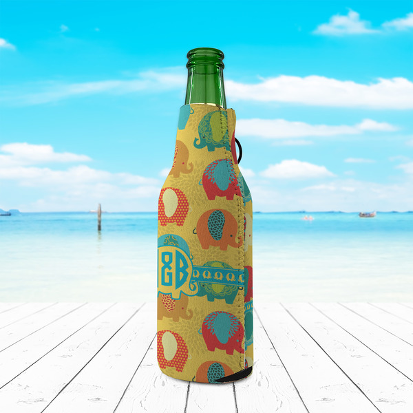 Cute Elephants Zipper Bottle Cooler - LIFESTYLE