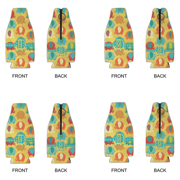 Cute Elephants Zipper Bottle Cooler - Set of 4 - APPROVAL