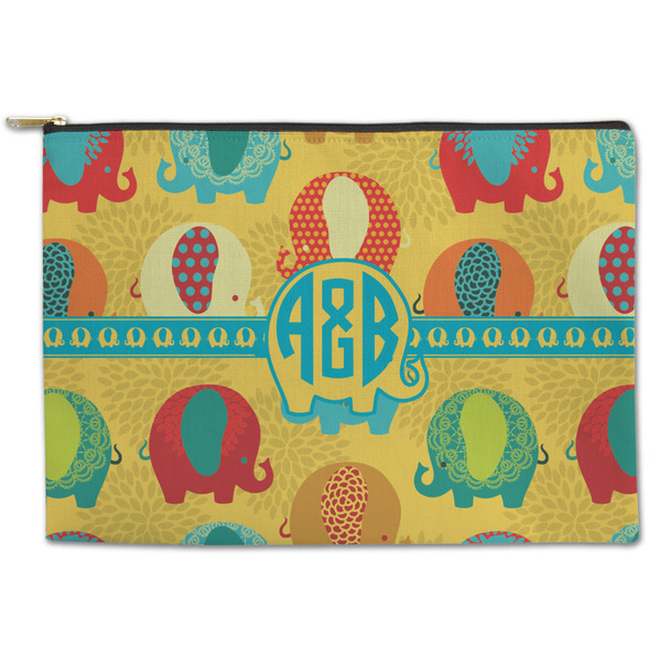 Custom Cute Elephants Zipper Pouch (Personalized)