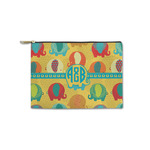 Cute Elephants Zipper Pouch - Small - 8.5"x6" (Personalized)