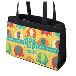 Cute Elephants Zippered Everyday Tote w/ Couple's Names