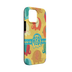 Cute Elephants iPhone Case - Rubber Lined - iPhone 13 Mini (Personalized)