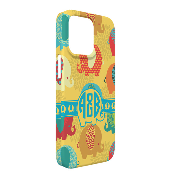 Custom Cute Elephants iPhone Case - Plastic - iPhone 13 Pro Max (Personalized)