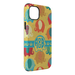 Cute Elephants iPhone Case - Rubber Lined - iPhone 14 Plus (Personalized)