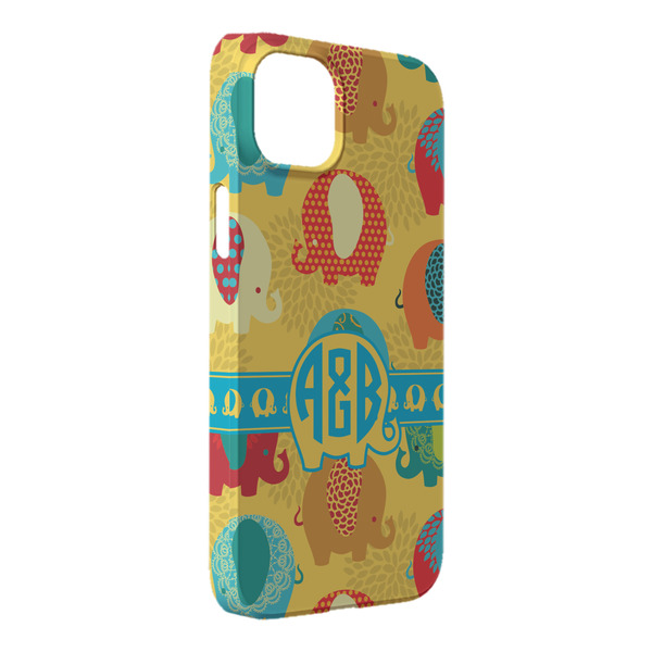 Custom Cute Elephants iPhone Case - Plastic - iPhone 14 Pro Max (Personalized)