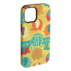 Cute Elephants iPhone Case - Rubber Lined - iPhone 15 Plus (Personalized)