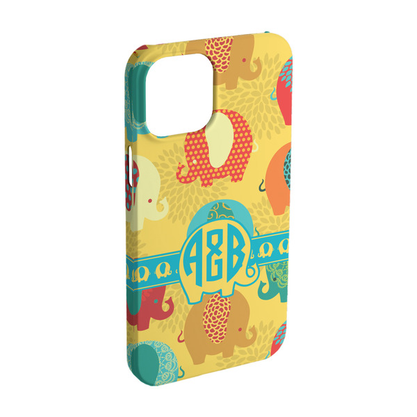 Custom Cute Elephants iPhone Case - Plastic - iPhone 15 Pro (Personalized)