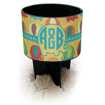 Cute Elephants Black Beach Spiker Drink Holder (Personalized)