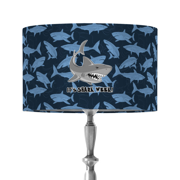 Sharks 12" Drum Lampshade - ON STAND (Fabric)