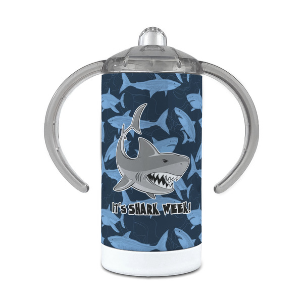 Custom Sharks 12 oz Stainless Steel Sippy Cup (Personalized)