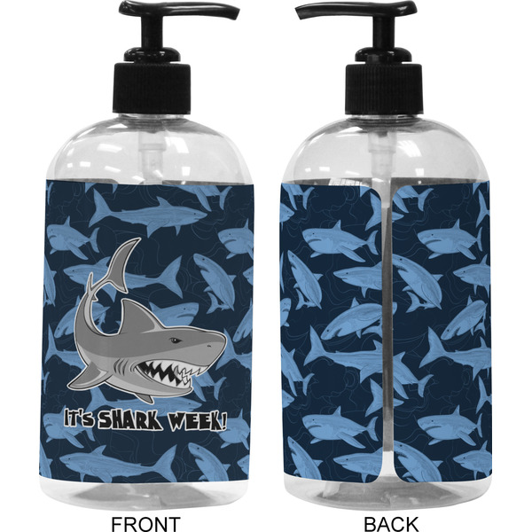 Sharks 16 oz Plastic Liquid Dispenser (Approval) - Black