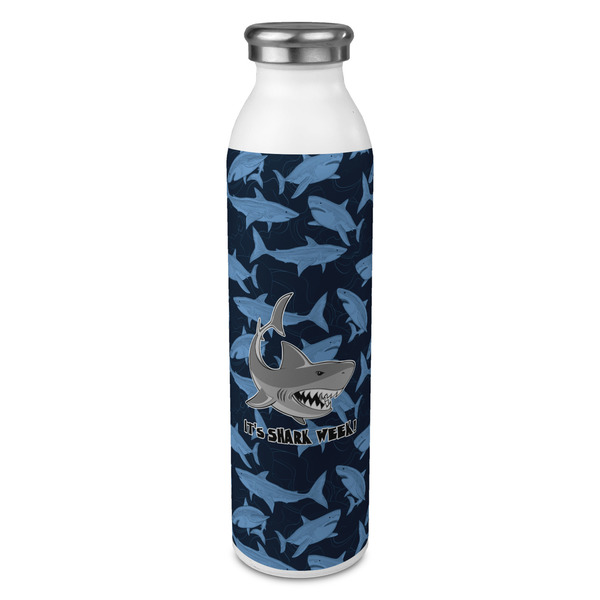 Custom Sharks 20oz Stainless Steel Water Bottle - Full Print (Personalized)