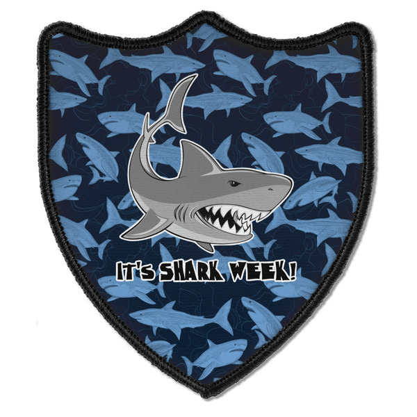Custom Sharks Iron on Shield Patch B w/ Name or Text