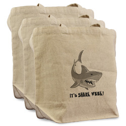 Sharks Reusable Cotton Grocery Bags - Set of 3 (Personalized)