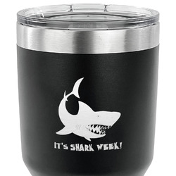 Sharks 30 oz Stainless Steel Tumbler - Black - Single Sided (Personalized)