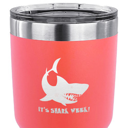 Sharks 30 oz Stainless Steel Tumbler - Coral - Single Sided (Personalized)