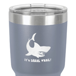 Sharks 30 oz Stainless Steel Tumbler - Grey - Single-Sided (Personalized)