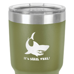 Sharks 30 oz Stainless Steel Tumbler - Olive - Single-Sided (Personalized)