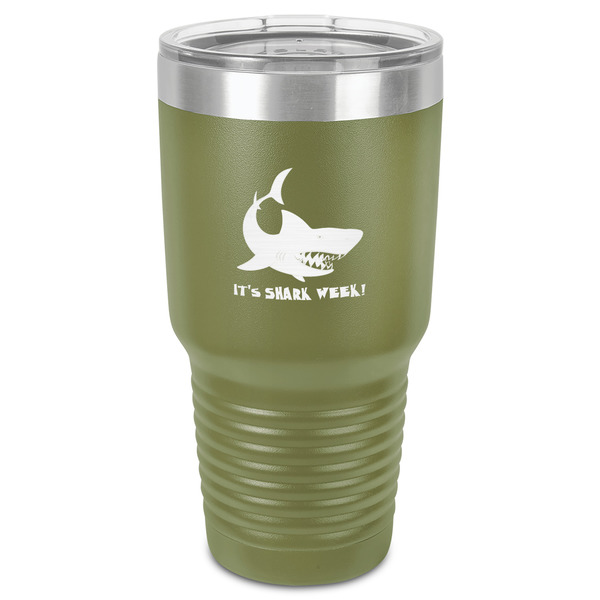 Sharks 30 oz Stainless Steel Ringneck Tumbler - Olive - Front