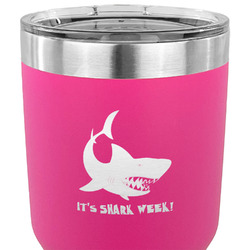 Sharks 30 oz Stainless Steel Tumbler - Pink - Double Sided (Personalized)