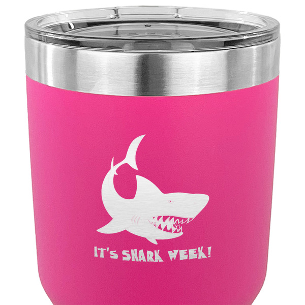 Sharks 30 oz Stainless Steel Ringneck Tumbler - Pink - CLOSE UP