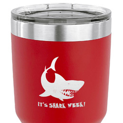 Sharks 30 oz Stainless Steel Tumbler - Red - Single Sided (Personalized)