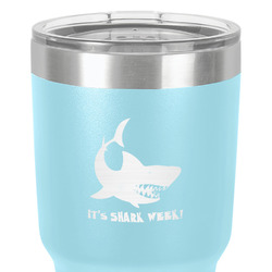 Sharks 30 oz Stainless Steel Tumbler - Teal - Single-Sided (Personalized)