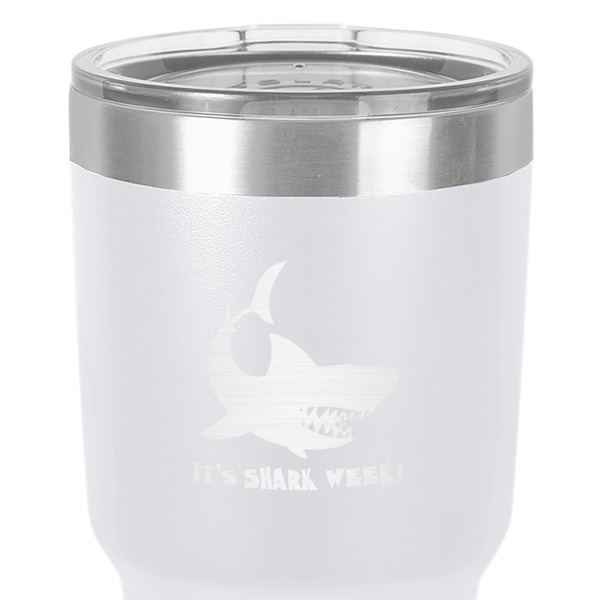 Sharks 30 oz Stainless Steel Ringneck Tumbler - White - Close Up