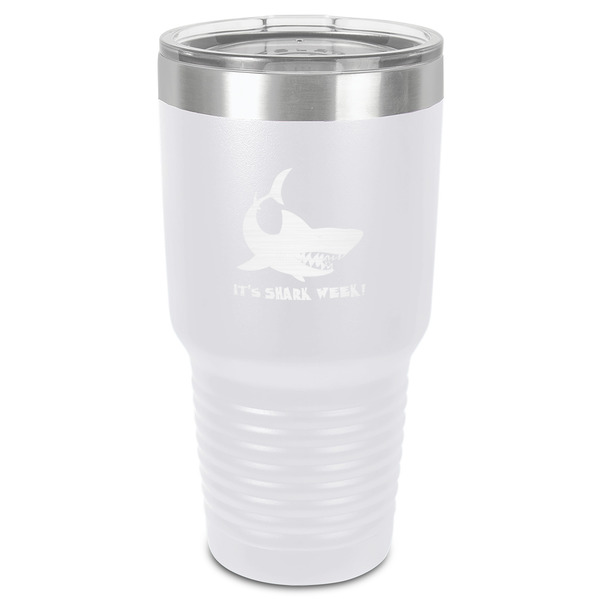 Sharks 30 oz Stainless Steel Ringneck Tumbler - White - Front
