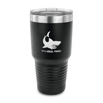 Sharks 30 oz Stainless Steel Tumbler - Black - Single Sided (Personalized)