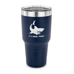 Sharks 30 oz Stainless Steel Tumbler - Navy - Single Sided (Personalized)