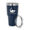 Sharks 30 oz Stainless Steel Ringneck Tumblers - Navy - LID OFF