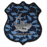 Sharks Iron On Shield Patch C w/ Name or Text