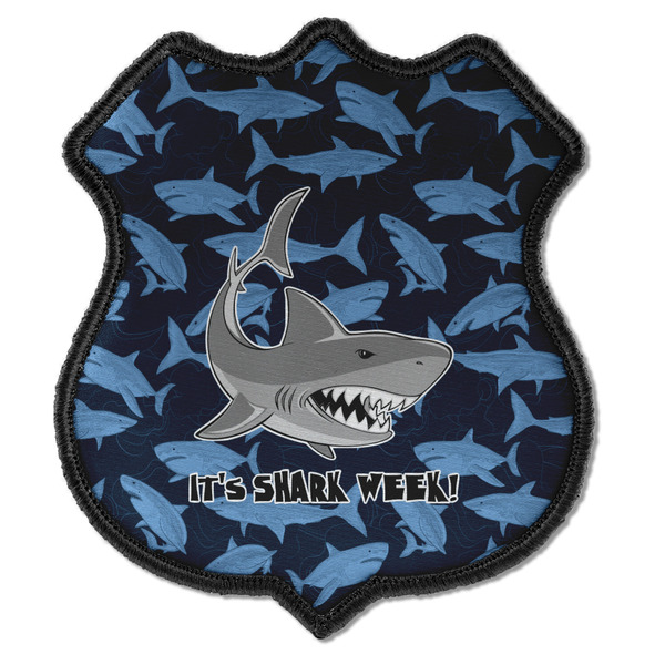 Custom Sharks Iron On Shield Patch C w/ Name or Text
