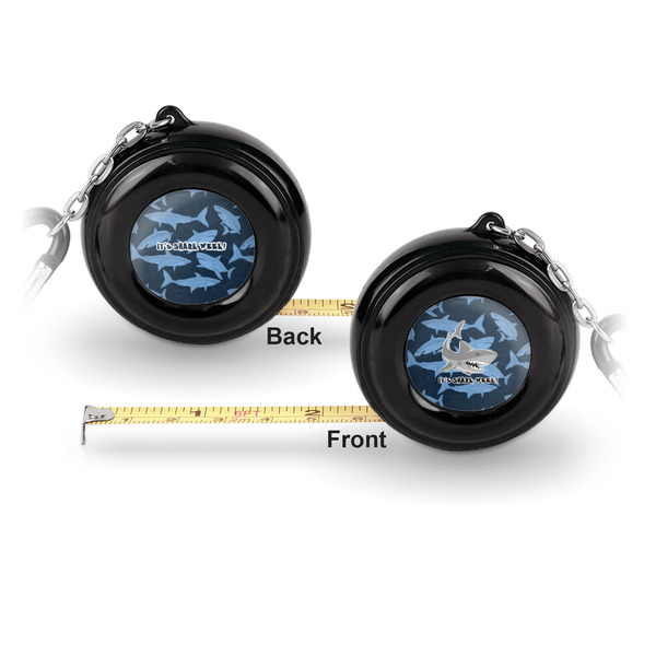 Sharks 6-Ft Pocket Tape Measure with Carabiner Hook - Front and Back