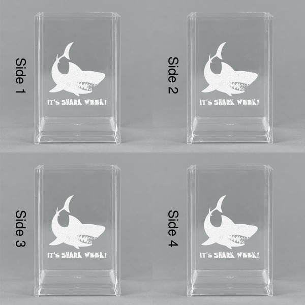 Sharks Acrylic Pen Holder - All Sides
