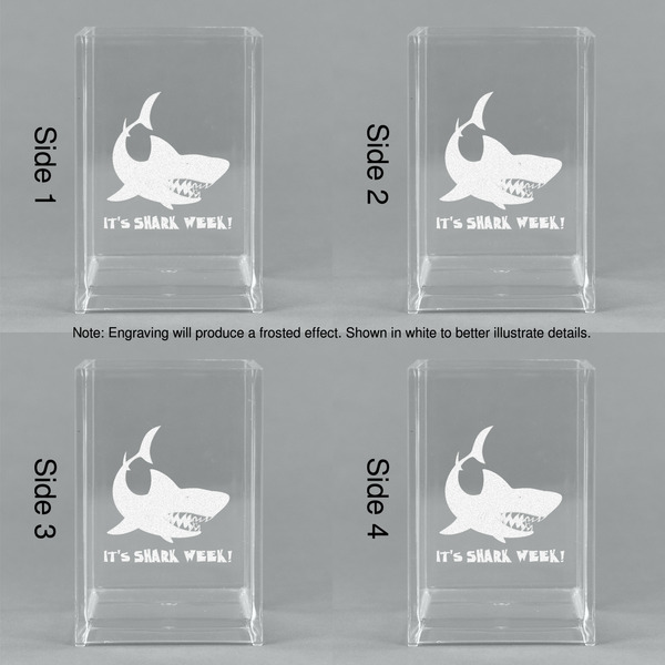 Sharks Acrylic Pen Holder - All Sides