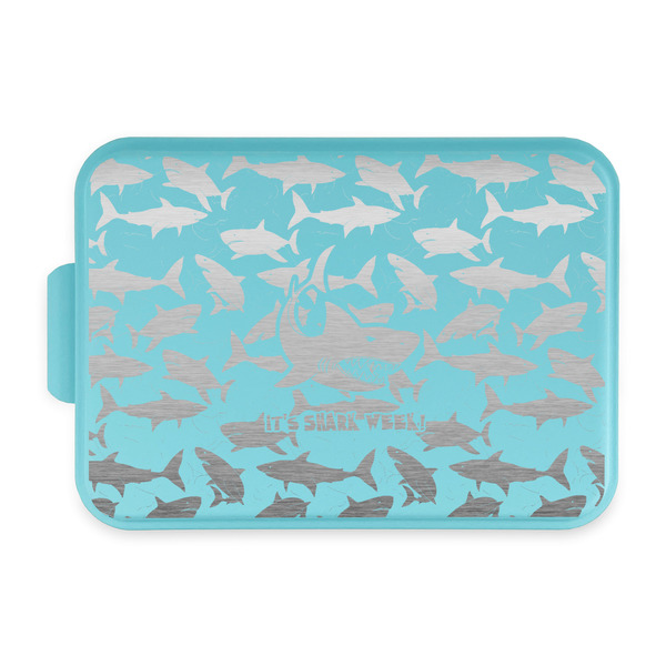 Custom Sharks Aluminum Baking Pan with Teal Lid (Personalized)
