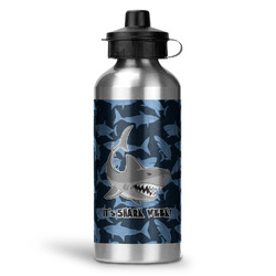 Sharks Water Bottle - Aluminum - 20 oz - Silver (Personalized)