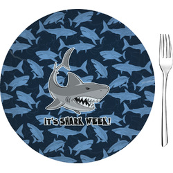 Sharks 8" Glass Appetizer / Dessert Plates - Single or Set (Personalized)