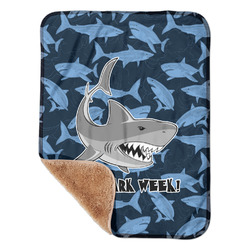 Sharks Sherpa Baby Blanket - 30" x 40" w/ Name or Text