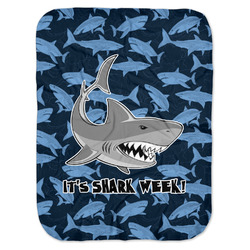 Sharks Baby Swaddling Blanket w/ Name or Text