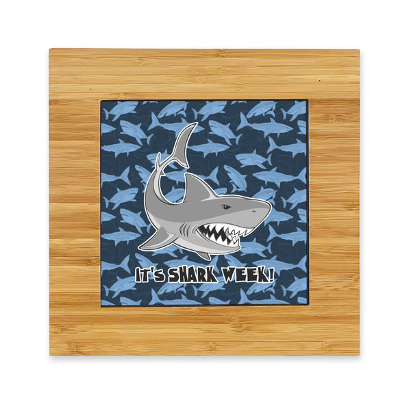 Custom Sharks Bamboo Trivet with Ceramic Tile Insert (Personalized)