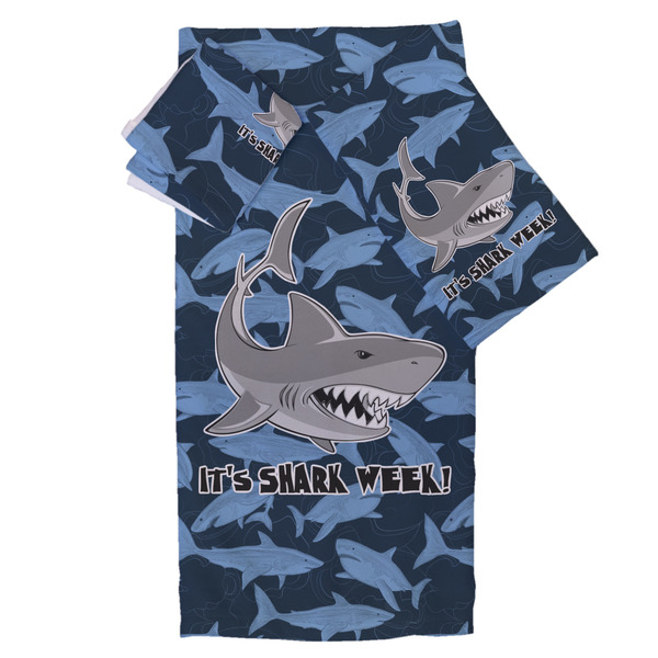 Custom Sharks Bath Towel Set - 3 Pcs (Personalized)