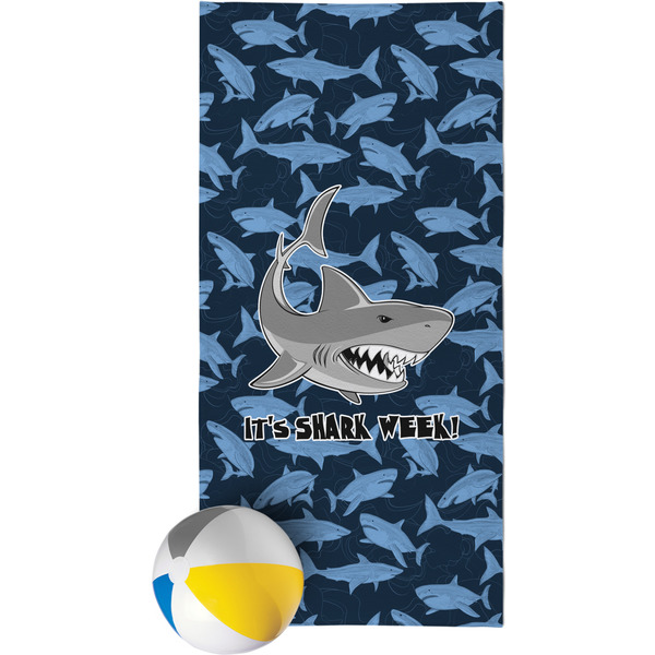 Custom Sharks Beach Towel w/ Name or Text
