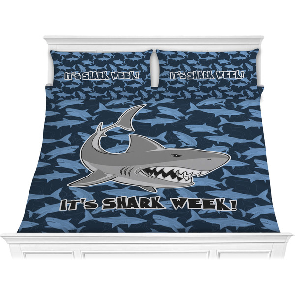 Custom Sharks Comforter Set - King w/ Name or Text