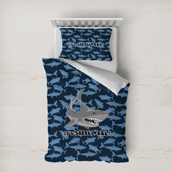 Custom Sharks Duvet Cover Set - Twin XL w/ Name or Text