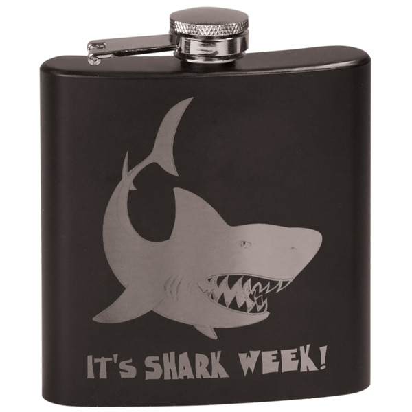 Custom Sharks Black Flask Set (Personalized)